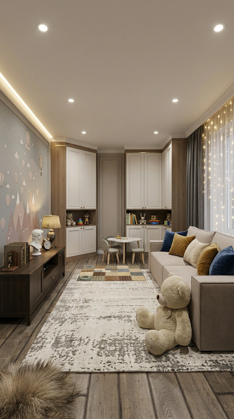 Дизайн интерьера в стиле Классика — Детская от нейросети RoomGPT