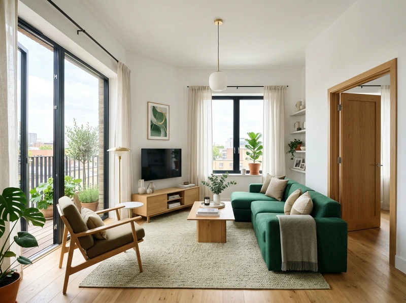 Дизайн интерьера в стиле Сканди — Гостиная от нейросети RoomGPT