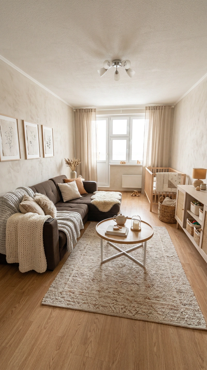 Дизайн интерьера в стиле Хюгге — Гостиная от нейросети RoomGPT