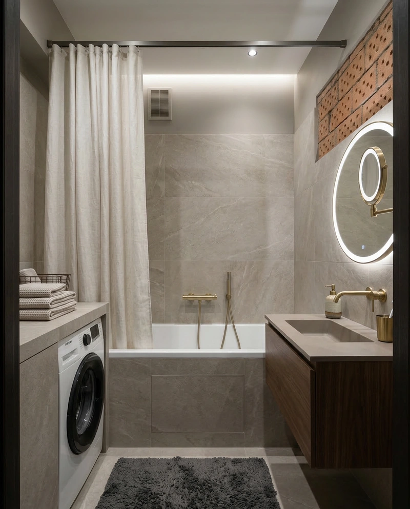 Дизайн интерьера в стиле Минимализм — Ванная от нейросети RoomGPT