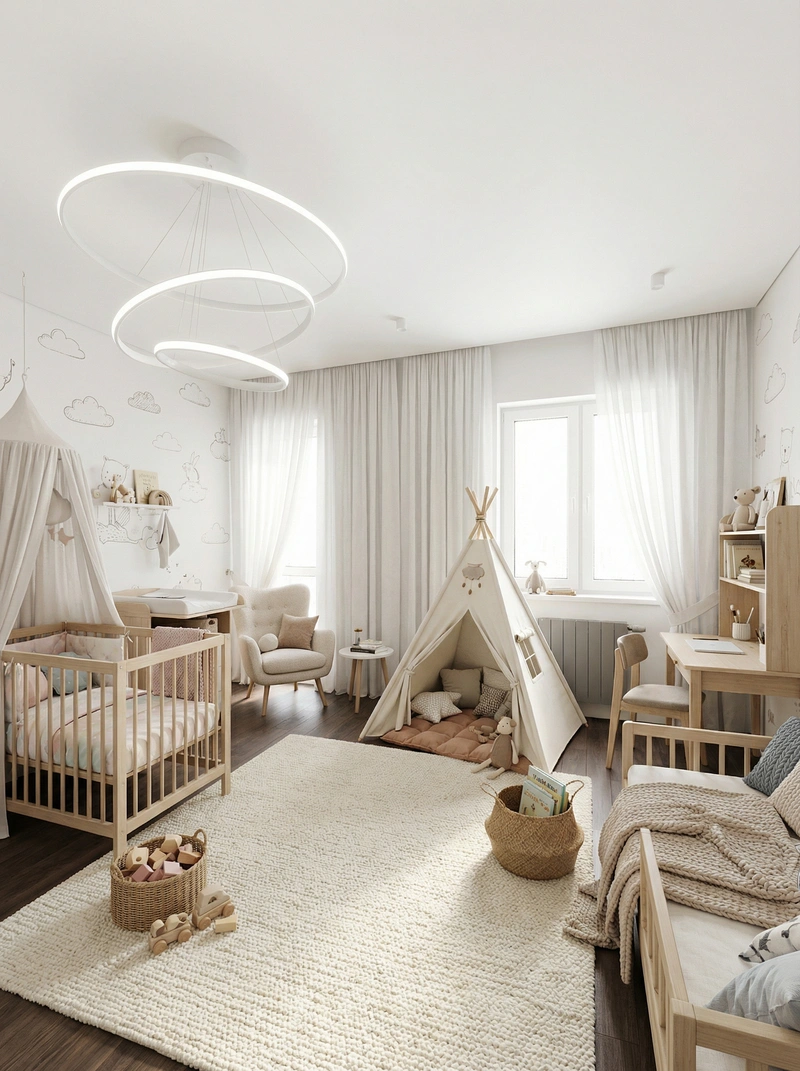 Дизайн интерьера в стиле Хюгге — Детская от нейросети RoomGPT