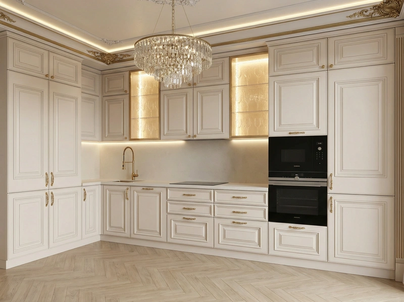 Дизайн интерьера в стиле Неоклассика — Кухня от нейросети RoomGPT
