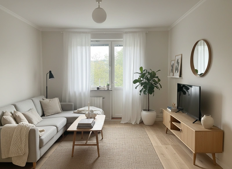 Дизайн интерьера в стиле Хюгге — Гостиная от нейросети RoomGPT