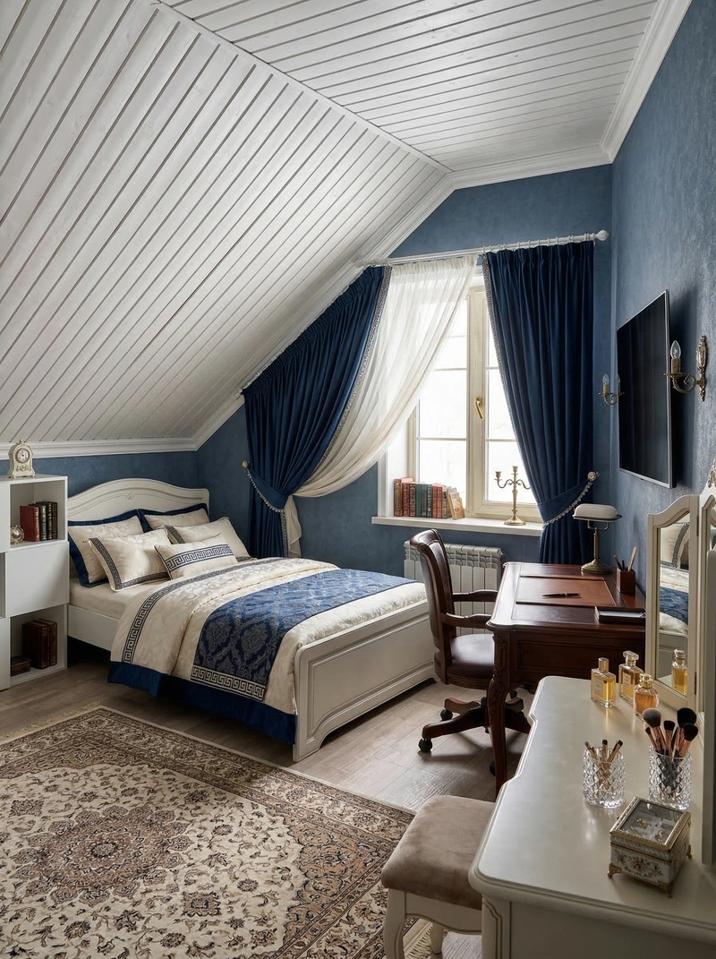 Дизайн спальни в стиле Классика — фото интерьера от нейросети RoomGPT