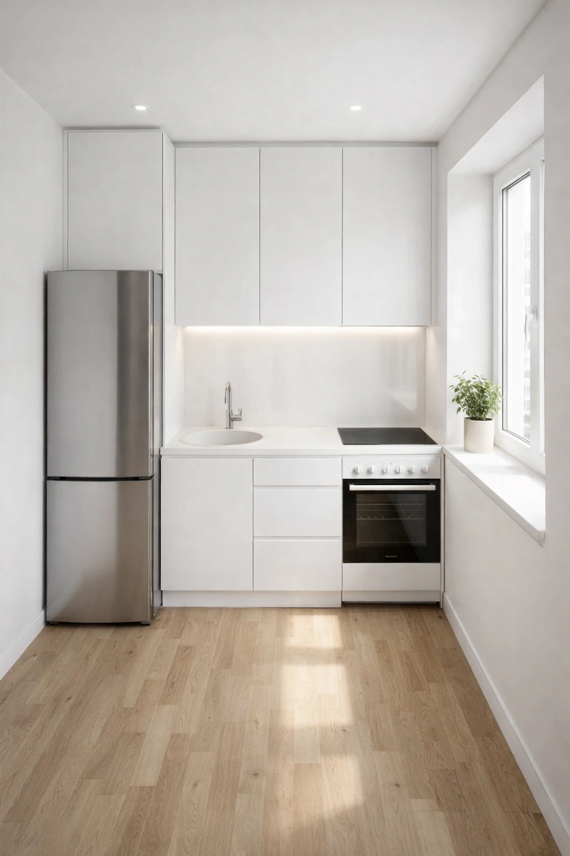 Дизайн интерьера в стиле Минимализм — Кухня от нейросети RoomGPT