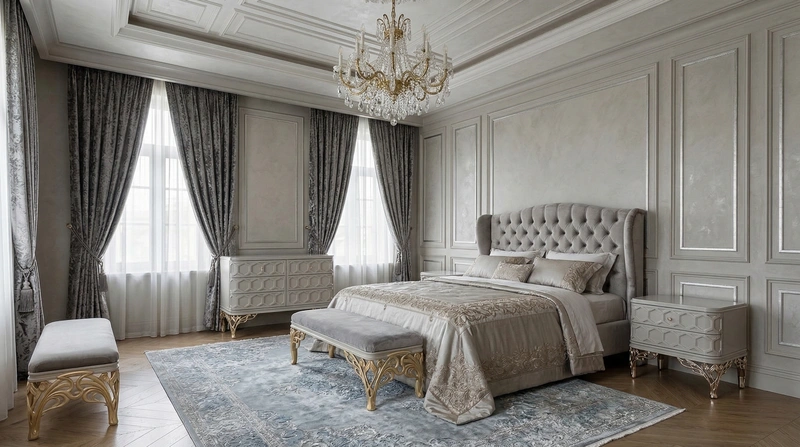 Дизайн спальни в стиле Классика — фото интерьера от нейросети RoomGPT