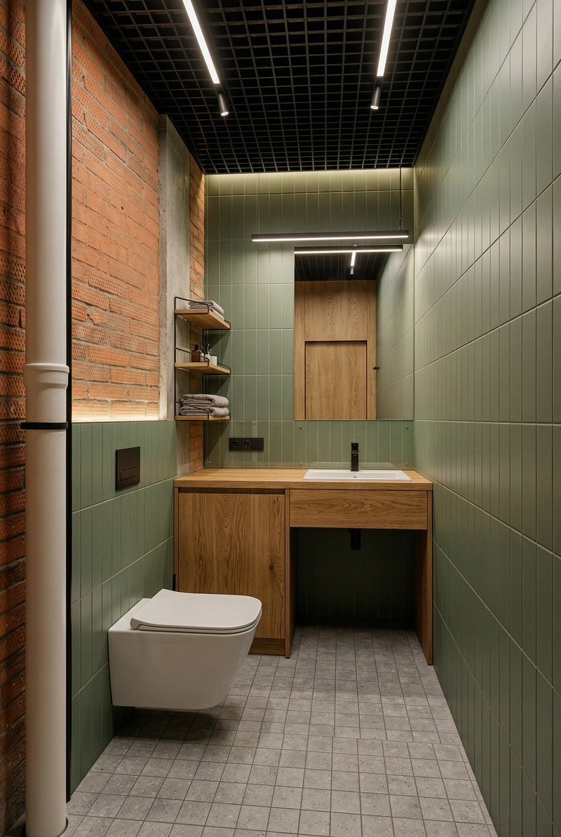 Дизайн интерьера в стиле Лофт — Ванная от нейросети RoomGPT