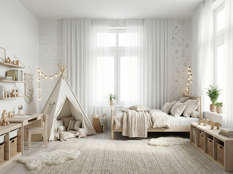 Дизайн интерьера в стиле Хюгге — Детская от нейросети RoomGPT