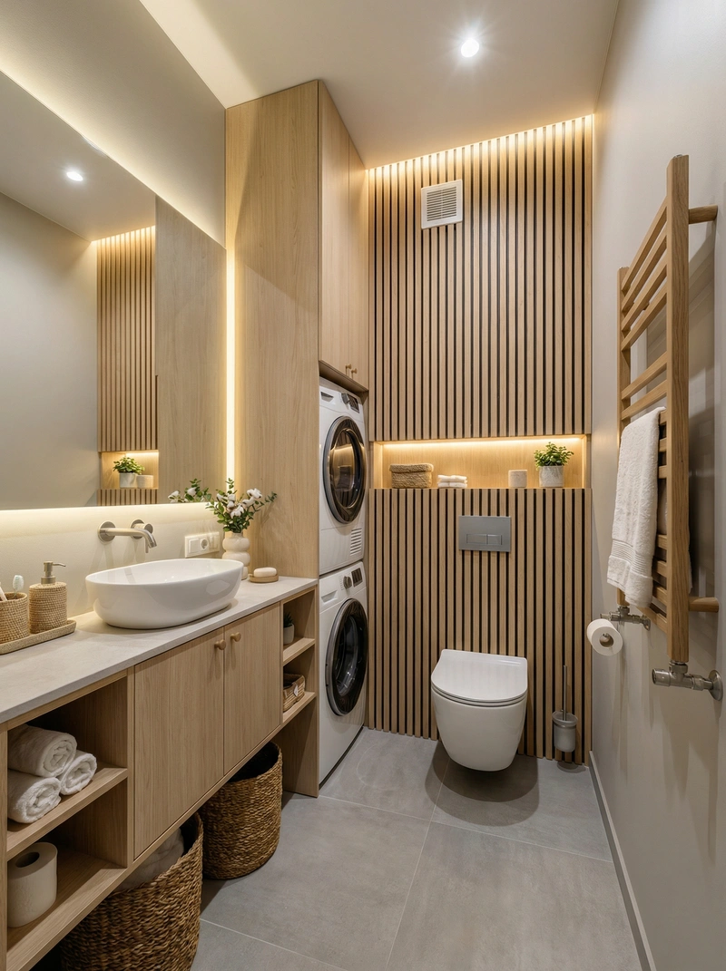 Дизайн интерьера в стиле Хюгге — Ванная от нейросети RoomGPT