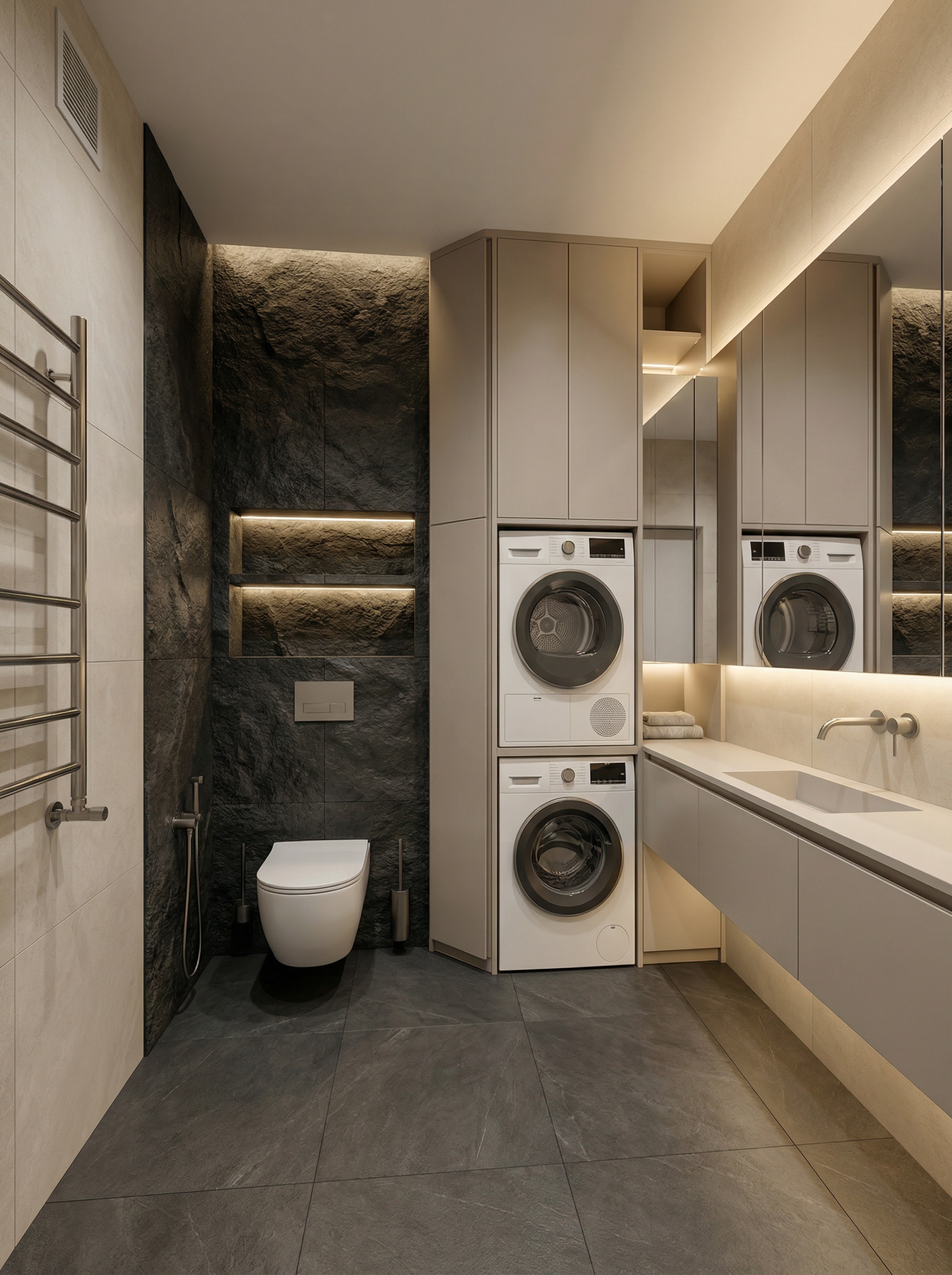 Дизайн ванной в стиле Минимализм — фото интерьера от нейросети RoomGPT