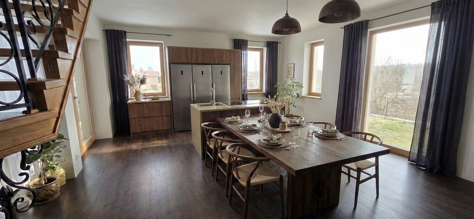 Дизайн кухни в стиле Japandi — фото интерьера от нейросети RoomGPT