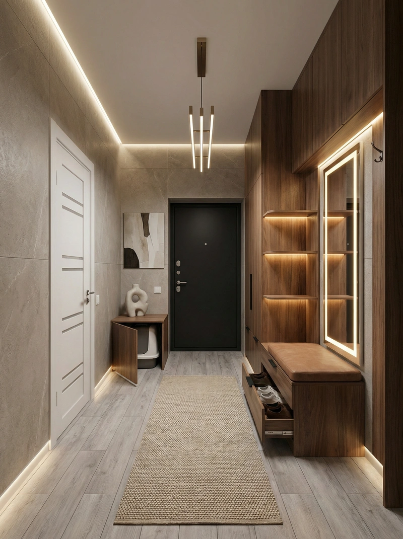 Дизайн интерьера в стиле Контемпорари — Прихожая от нейросети RoomGPT