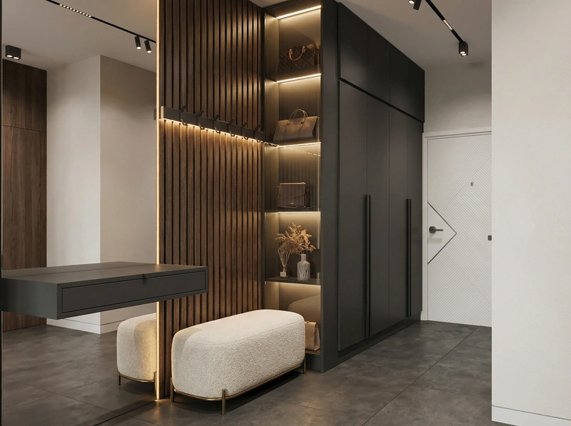 Дизайн интерьера в стиле Контемпорари — Гостиная от нейросети RoomGPT