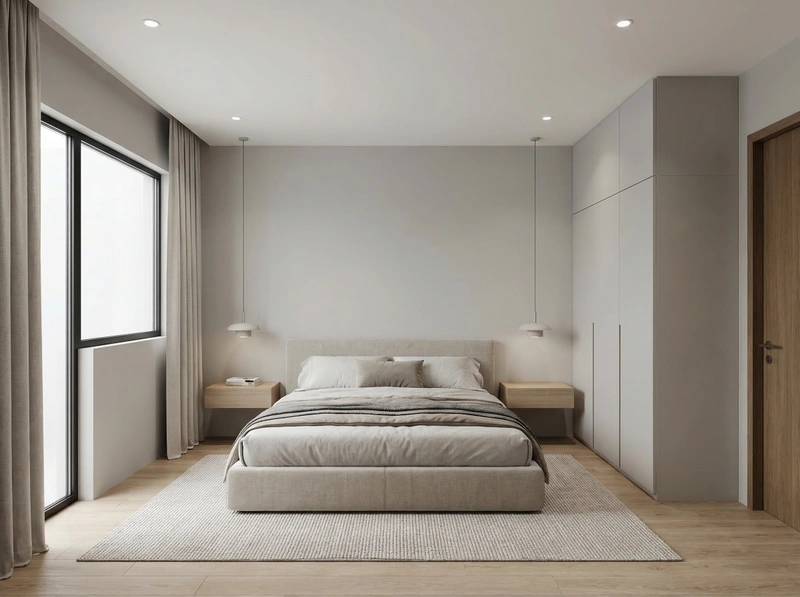 Дизайн интерьера в стиле Минимализм — Спальня от нейросети RoomGPT
