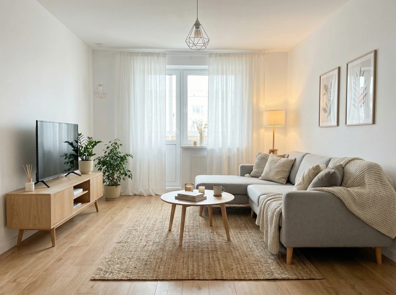 Дизайн интерьера в стиле Хюгге — Гостиная от нейросети RoomGPT