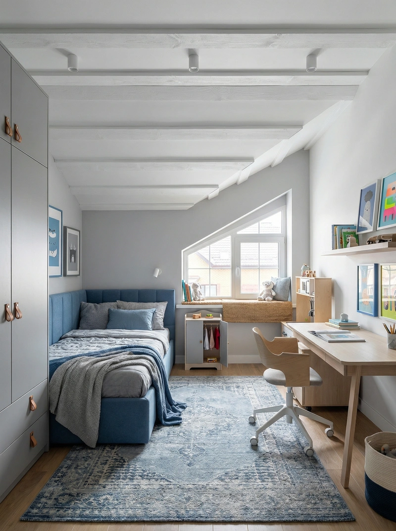 Дизайн интерьера в стиле Сканди — Детская от нейросети RoomGPT