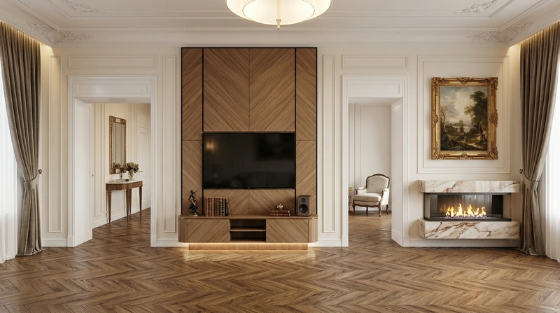 Дизайн гостиной в стиле Классика — фото интерьера от нейросети RoomGPT