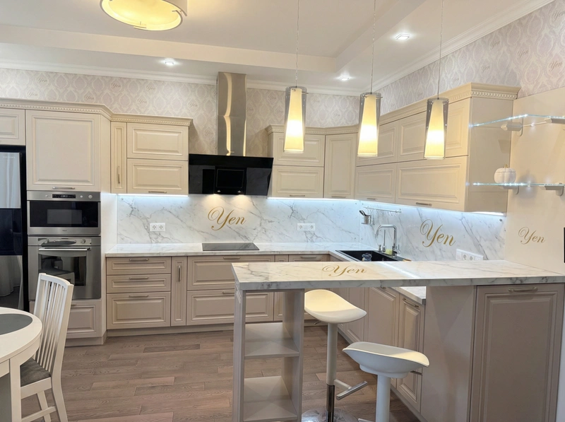 Дизайн интерьера в стиле Классика — Кухня от нейросети RoomGPT