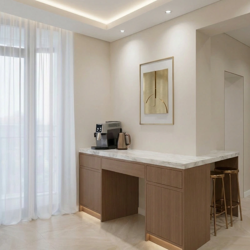 Дизайн интерьера в стиле Минимализм — Кухня от нейросети RoomGPT