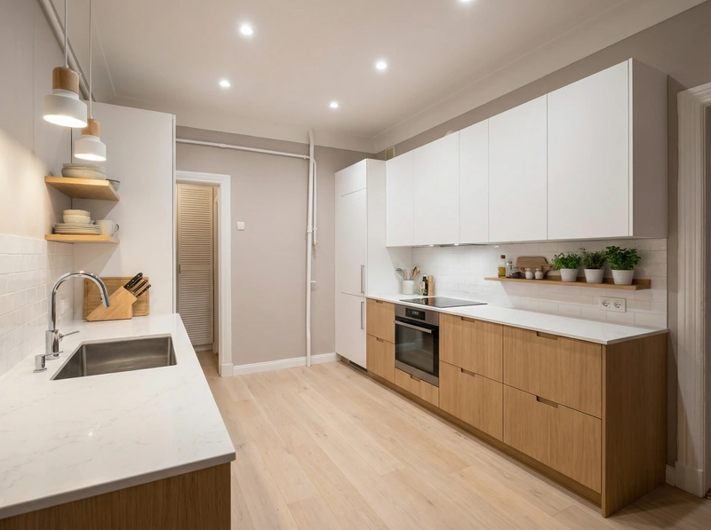 Дизайн интерьера в стиле Сканди — Кухня от нейросети RoomGPT