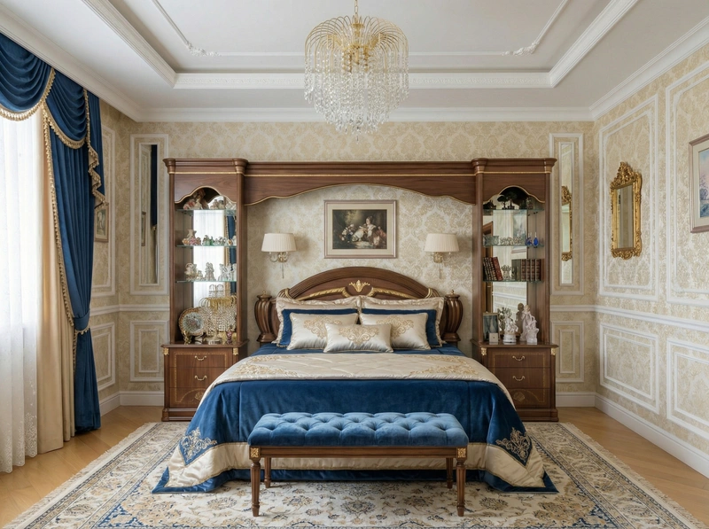 Дизайн интерьера в стиле Классика — Спальня от нейросети RoomGPT