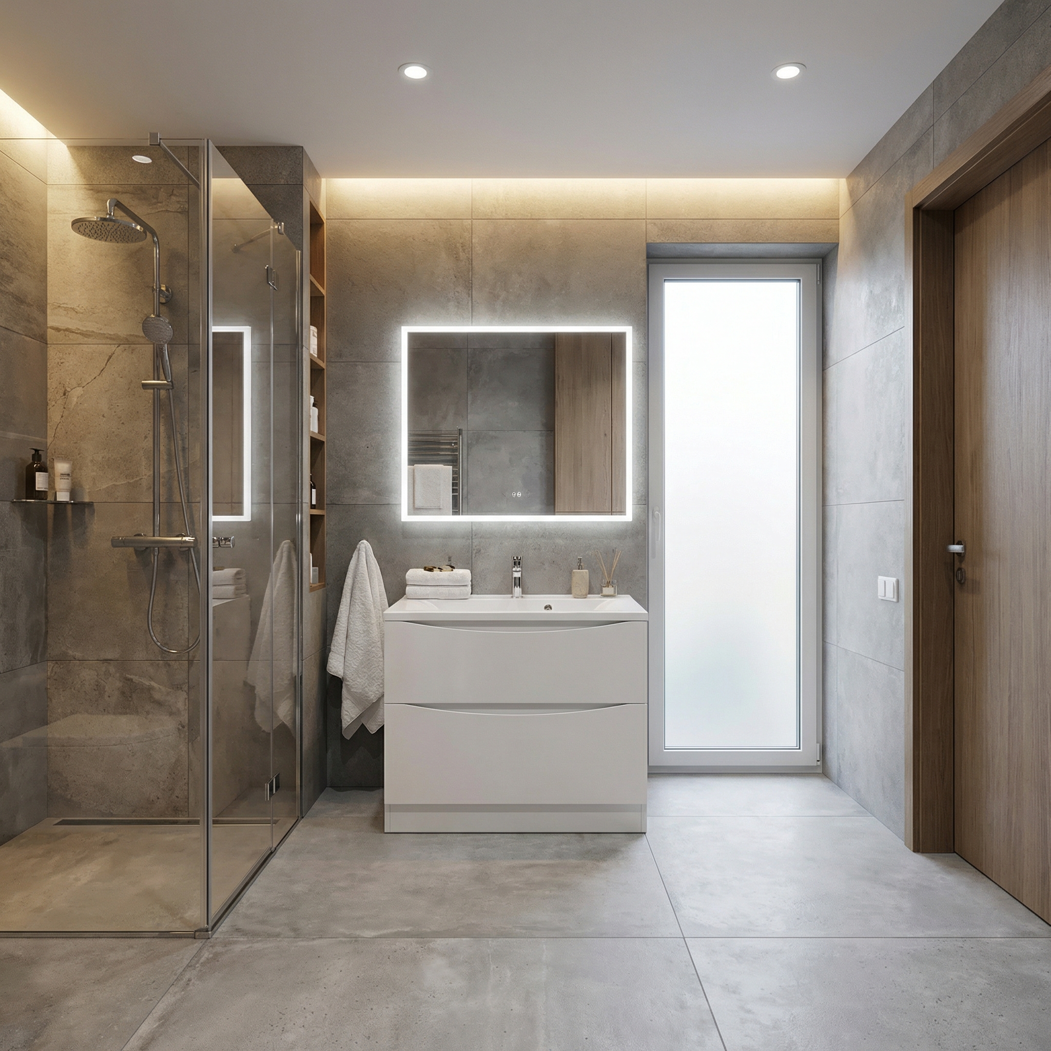 Дизайн ванной в стиле Минимализм — фото интерьера от нейросети RoomGPT