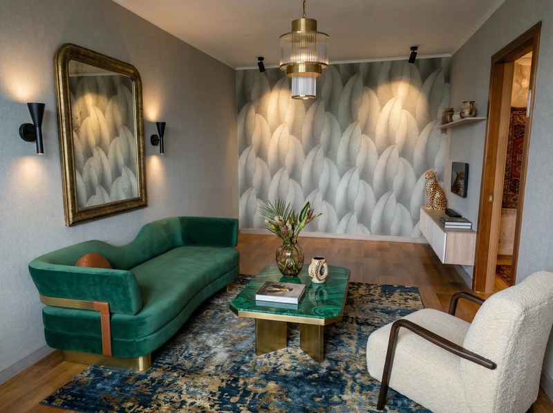 Дизайн гостиной в стиле Эклектика — фото интерьера от нейросети RoomGPT