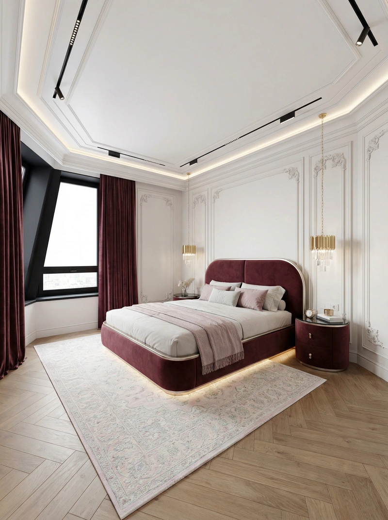 Дизайн интерьера в стиле Неоклассика — Спальня от нейросети RoomGPT