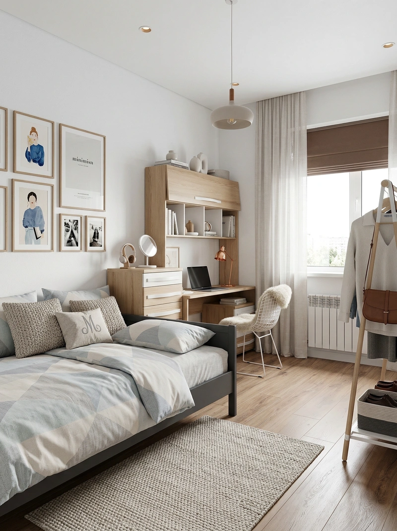 Дизайн интерьера в стиле Сканди — Спальня от нейросети RoomGPT