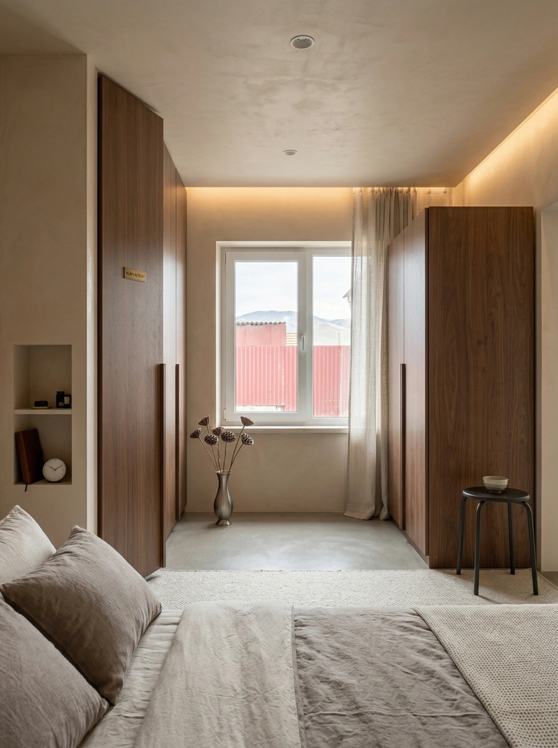 Дизайн спальни в стиле Минимализм — фото интерьера от нейросети RoomGPT