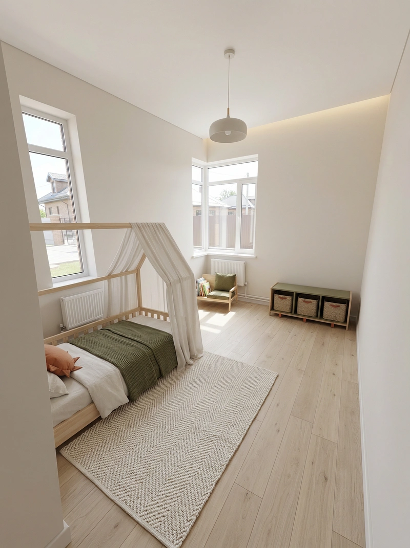 Дизайн интерьера в стиле Сканди — Детская от нейросети RoomGPT