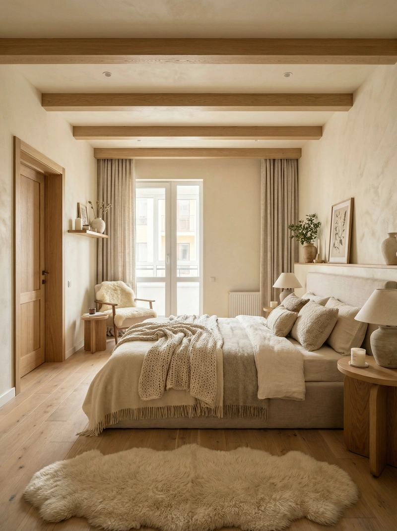 Дизайн интерьера в стиле Хюгге — Спальня от нейросети RoomGPT