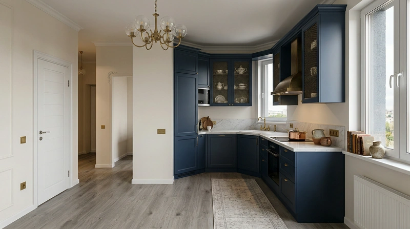 Дизайн интерьера в стиле Классика — Кухня от нейросети RoomGPT