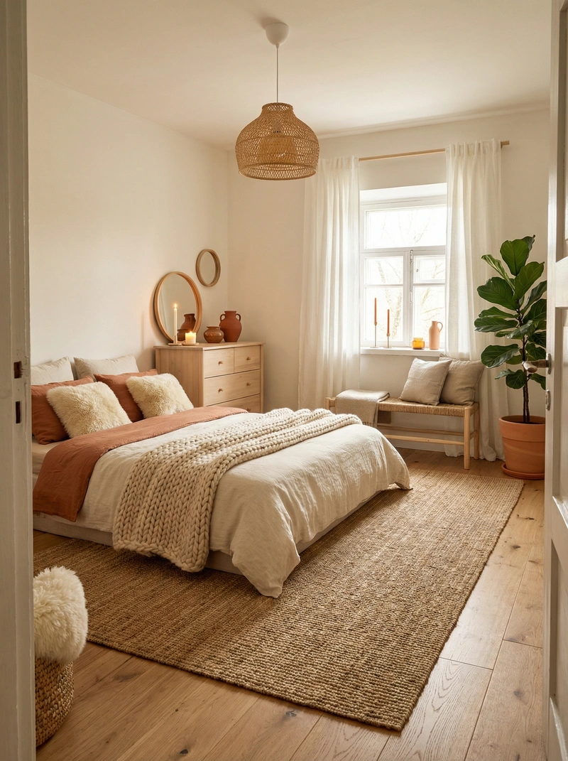 Дизайн интерьера в стиле Хюгге — Спальня от нейросети RoomGPT