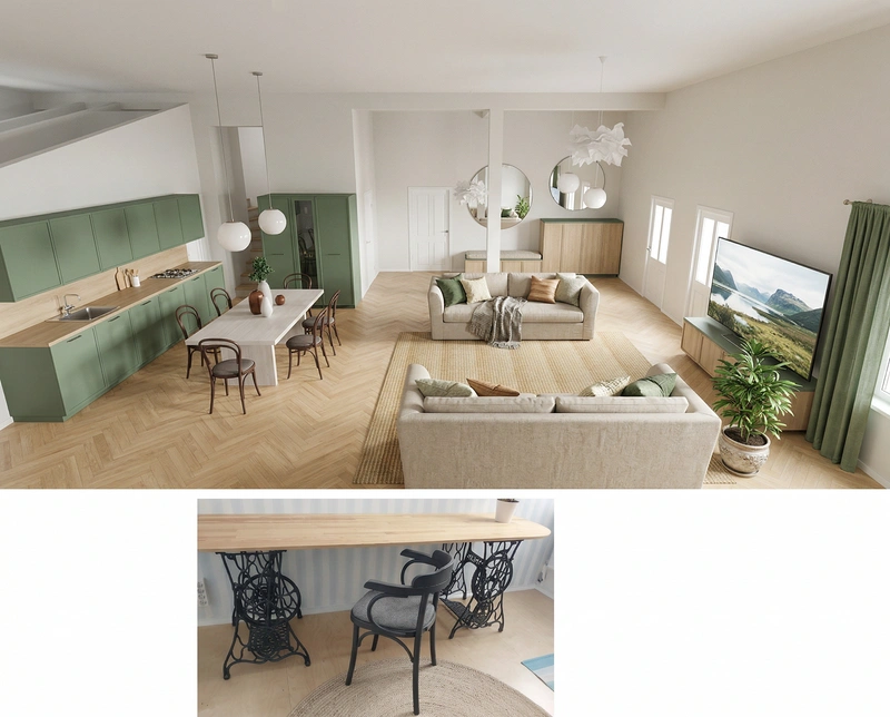 Дизайн интерьера в стиле Сканди — Гостиная от нейросети RoomGPT