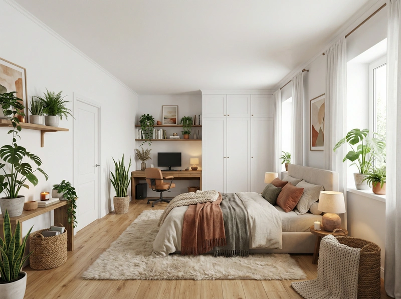 Дизайн интерьера в стиле Хюгге — Спальня от нейросети RoomGPT