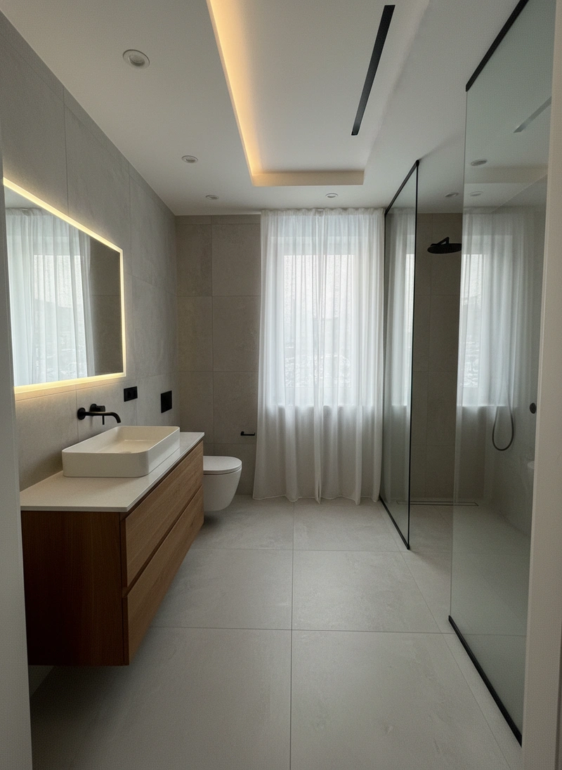 Дизайн ванной в стиле Минимализм — фото интерьера от нейросети RoomGPT