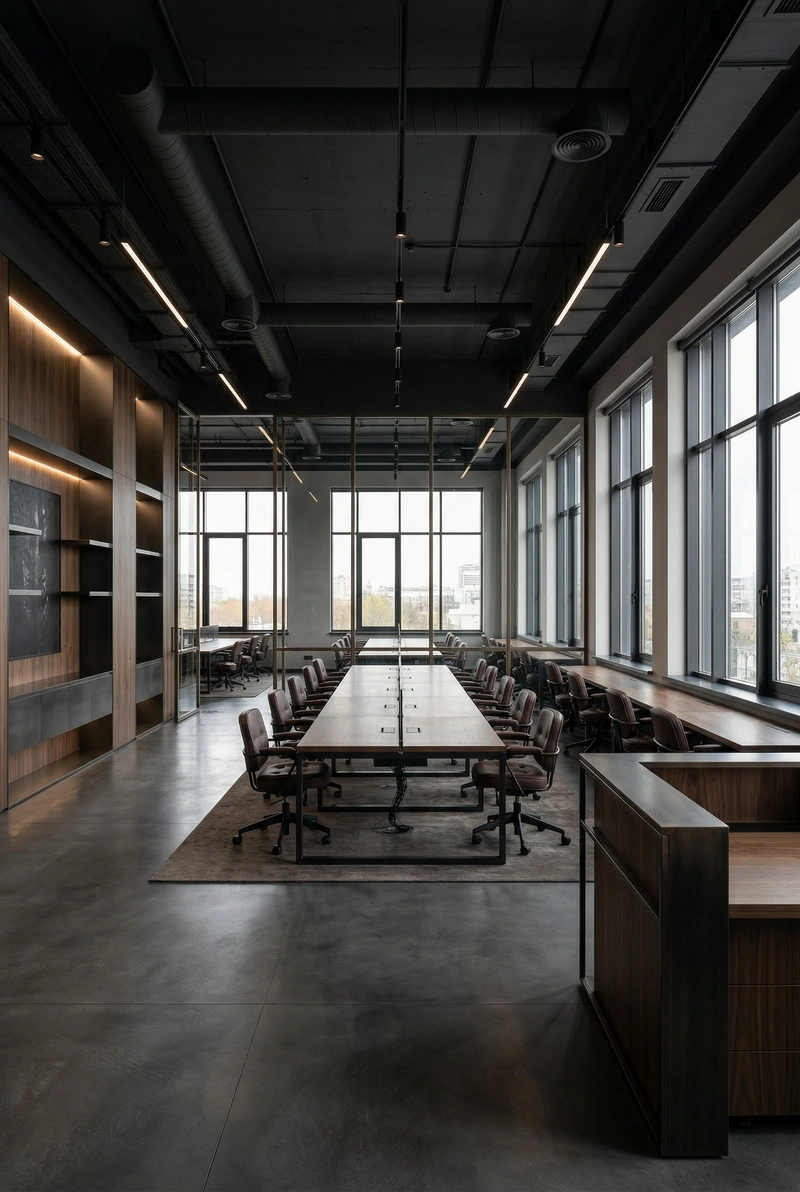 Дизайн гостиной в стиле Блэктэк — фото интерьера от нейросети RoomGPT