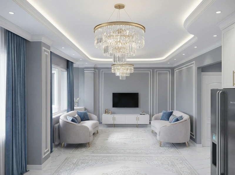 Дизайн интерьера в стиле Неоклассика — Гостиная от нейросети RoomGPT