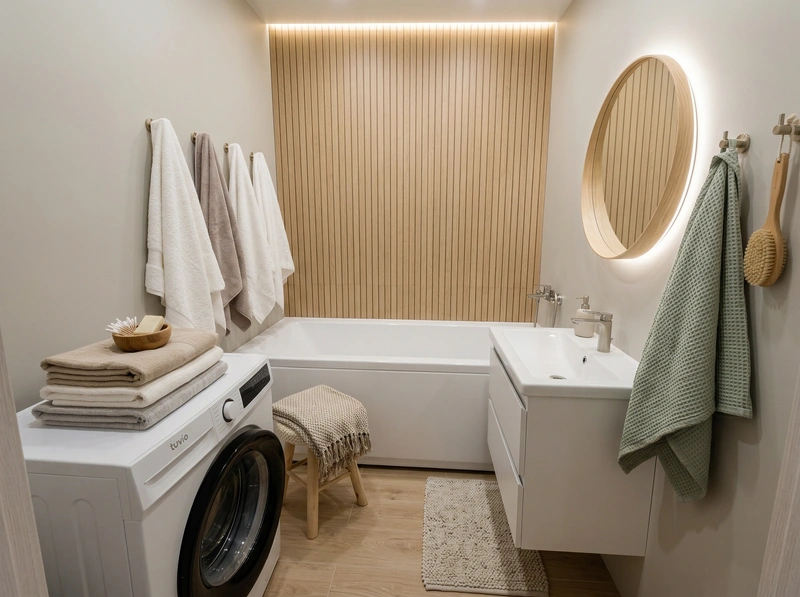 Дизайн интерьера в стиле Хюгге — Ванная от нейросети RoomGPT