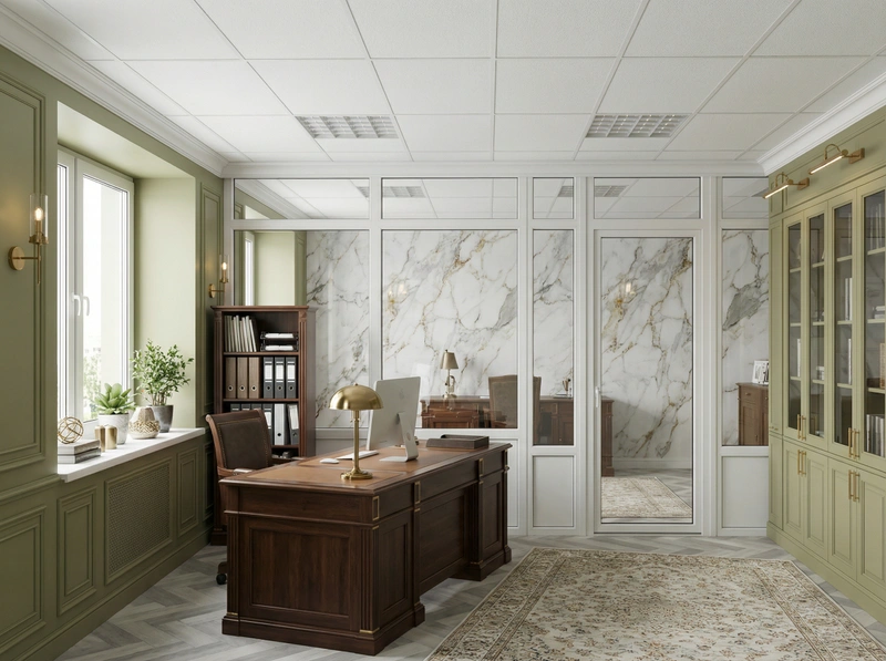 Дизайн интерьера в стиле Классика — Кабинет от нейросети RoomGPT