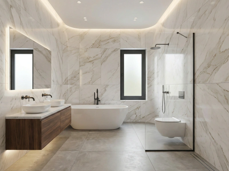 Дизайн интерьера в стиле Контемпорари — Ванная от нейросети RoomGPT