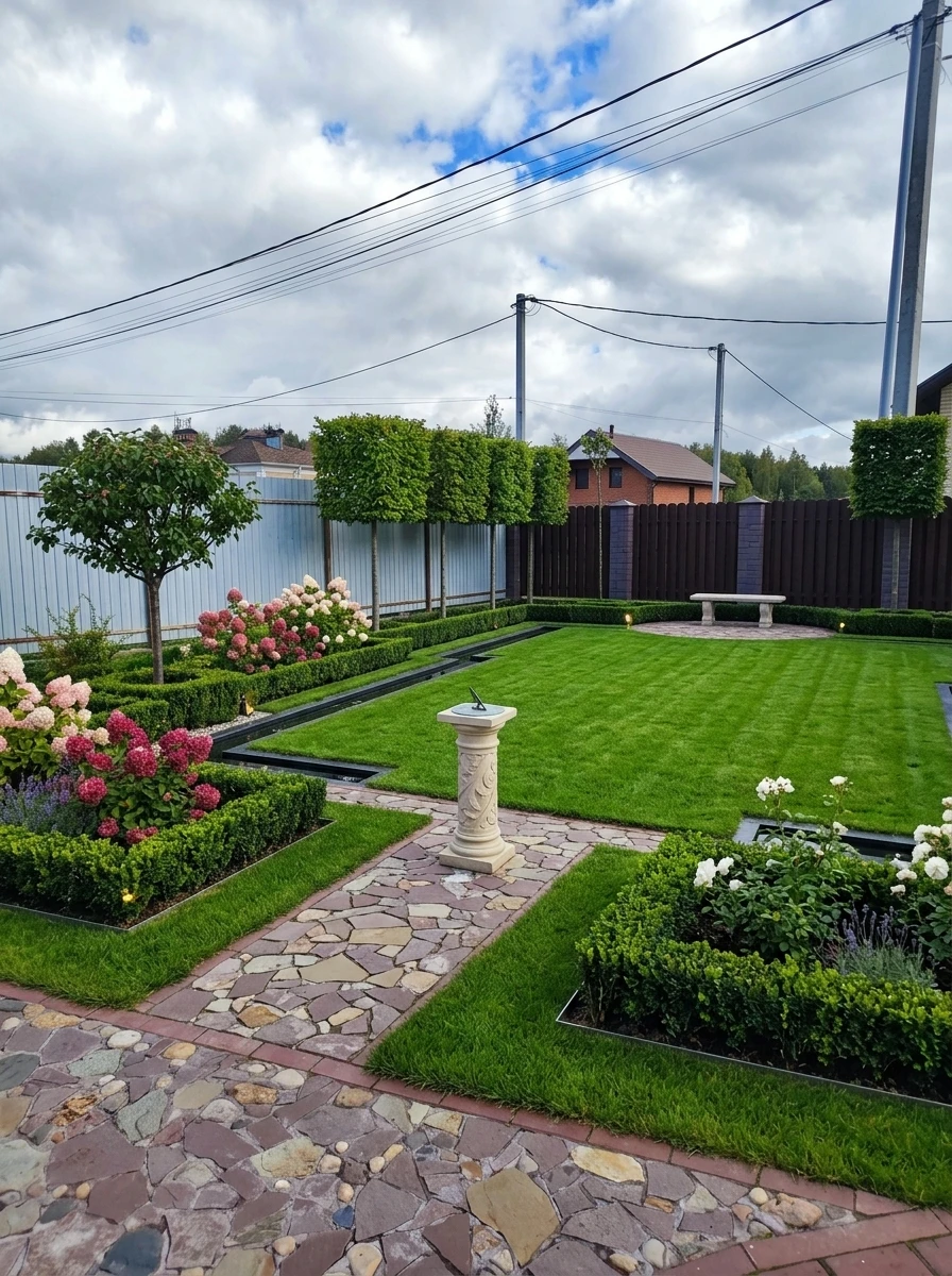 Дизайн участка в стиле Классика — фото участка от нейросети RoomGPT