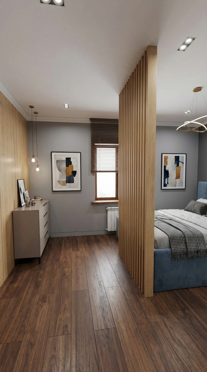 Дизайн спальни в стиле Контемпорари — фото интерьера от нейросети RoomGPT