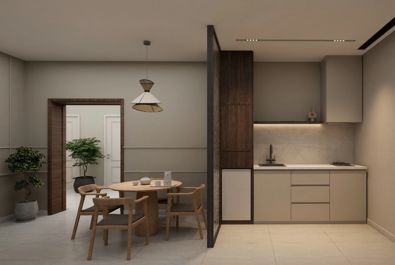 Дизайн интерьера в стиле Минимализм — Кухня от нейросети RoomGPT