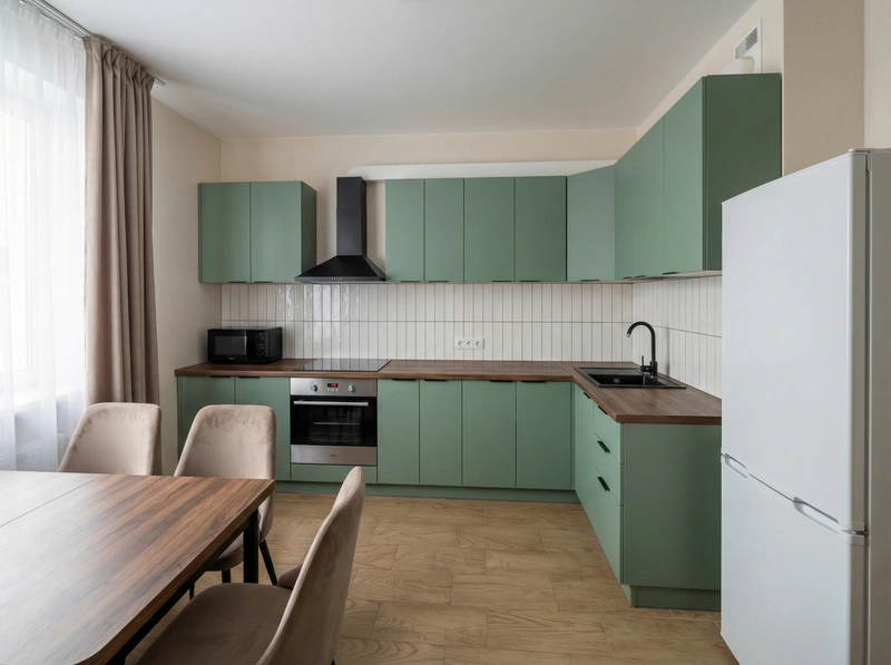 Дизайн интерьера в стиле Контемпорари — Кухня от нейросети RoomGPT