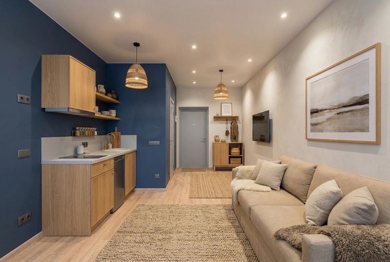 Дизайн спальни в стиле Хюгге — фото интерьера от нейросети RoomGPT