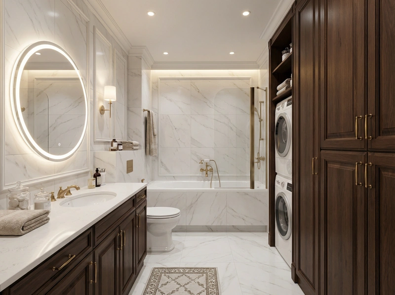 Дизайн интерьера в стиле Классика — Ванная от нейросети RoomGPT