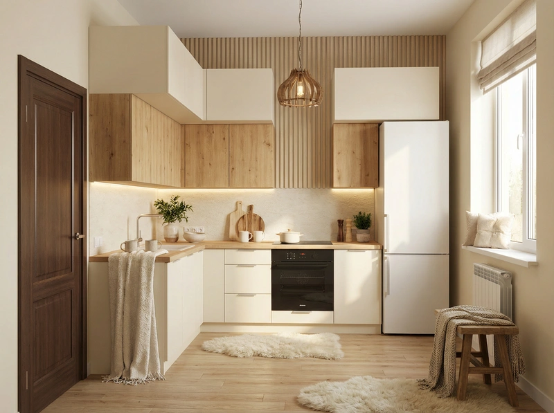 Дизайн интерьера в стиле Хюгге — Кухня от нейросети RoomGPT