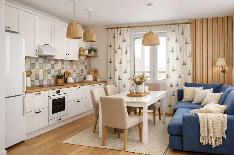 Дизайн кухни в стиле Хюгге — фото интерьера от нейросети RoomGPT